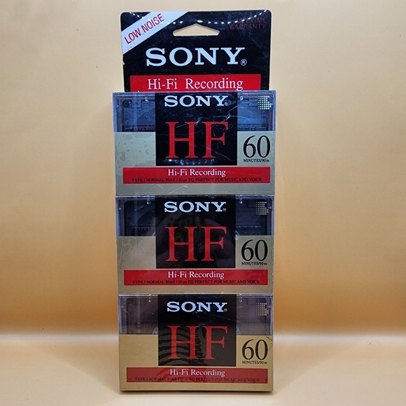 3 Pack Sony HF 60 Min Normal Bias Cassette Tapes Blank - Sealed - Picture 1 of 2